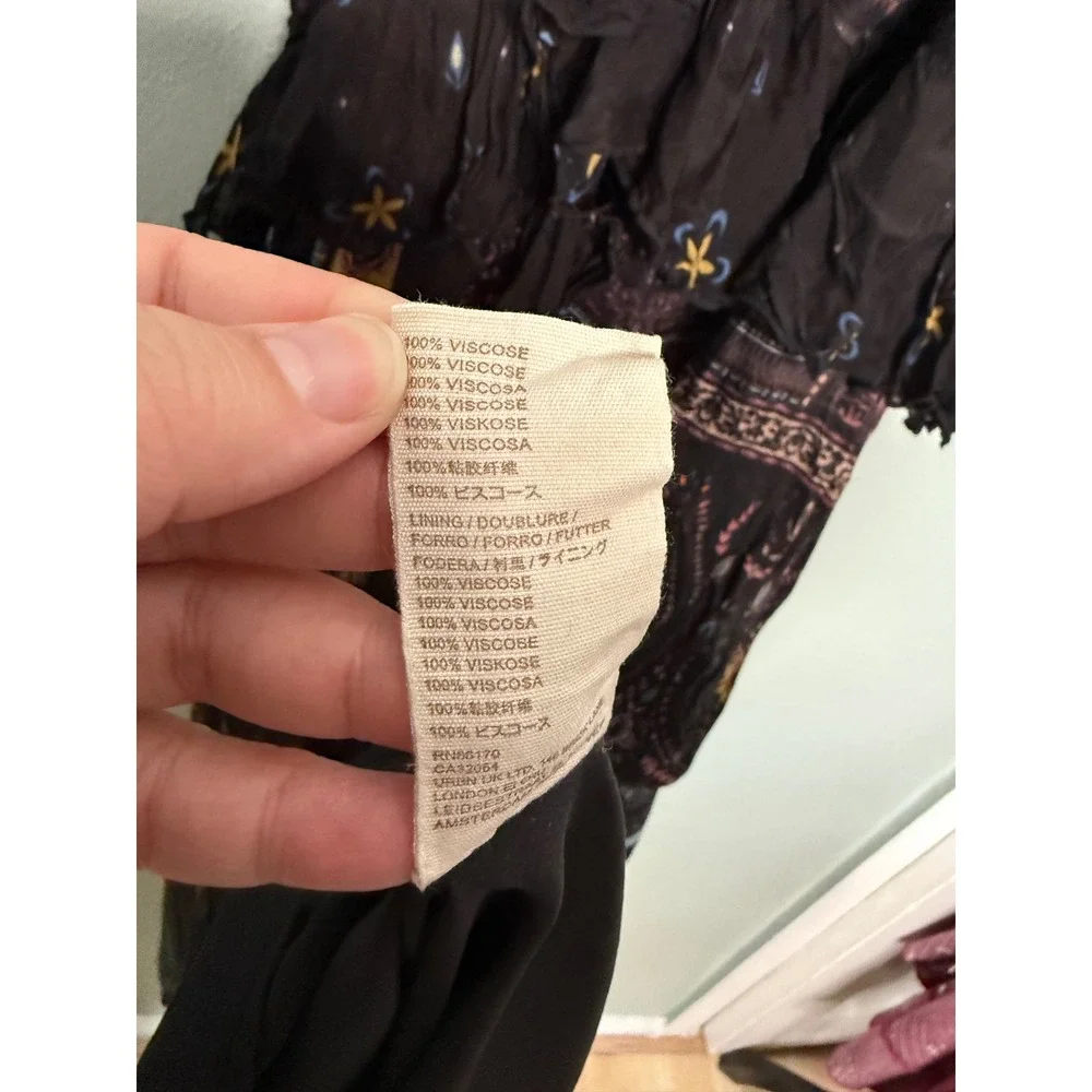 Anthropologie‎ Let Me Be Sheer Printed V-Neck Midi Dress boho Gypsy